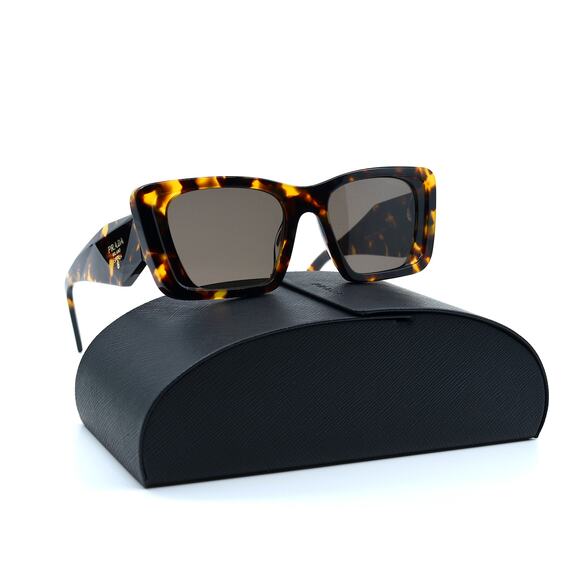 NEW PRADA 08YS DARK HAVANA BROWN WOMEN'S AUTHENTIC SUNGLASSES - Picture 1 of 13